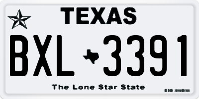 TX license plate BXL3391