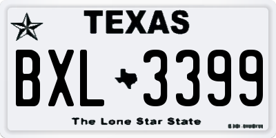 TX license plate BXL3399
