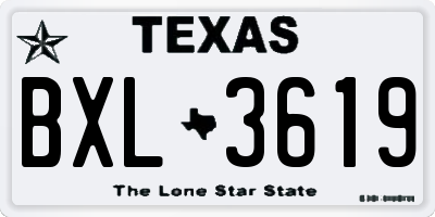 TX license plate BXL3619