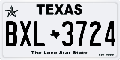 TX license plate BXL3724