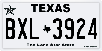 TX license plate BXL3924