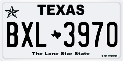 TX license plate BXL3970