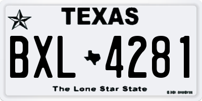 TX license plate BXL4281