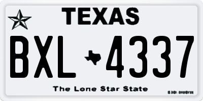 TX license plate BXL4337