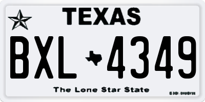 TX license plate BXL4349