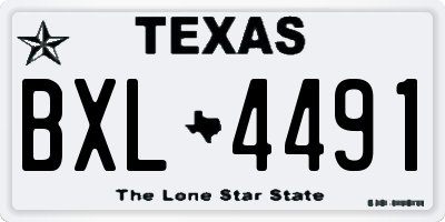 TX license plate BXL4491