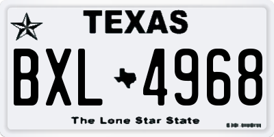 TX license plate BXL4968
