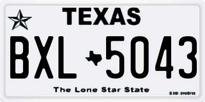 TX license plate BXL5043