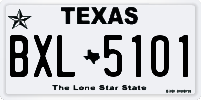 TX license plate BXL5101