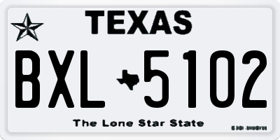 TX license plate BXL5102