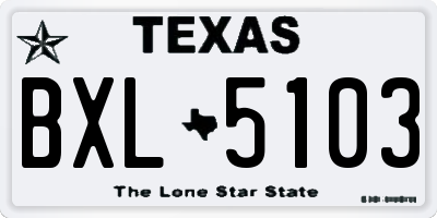 TX license plate BXL5103