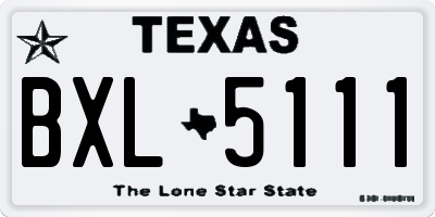 TX license plate BXL5111