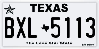 TX license plate BXL5113