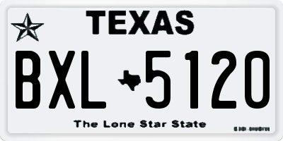 TX license plate BXL5120