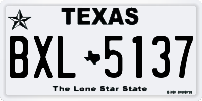 TX license plate BXL5137