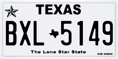 TX license plate BXL5149