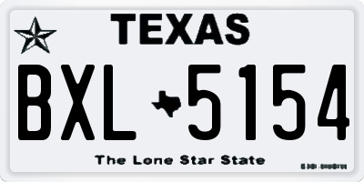 TX license plate BXL5154