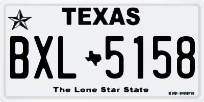 TX license plate BXL5158
