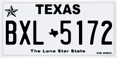 TX license plate BXL5172