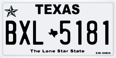 TX license plate BXL5181