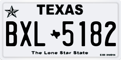 TX license plate BXL5182