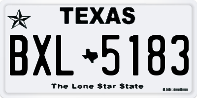 TX license plate BXL5183