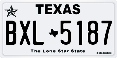 TX license plate BXL5187