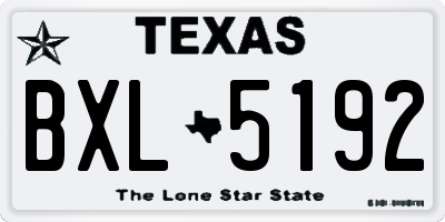 TX license plate BXL5192