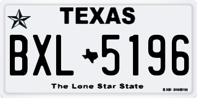 TX license plate BXL5196