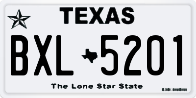 TX license plate BXL5201
