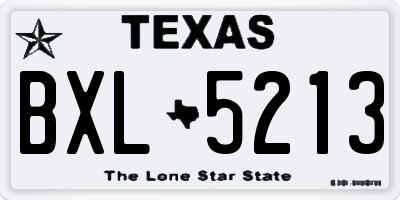 TX license plate BXL5213