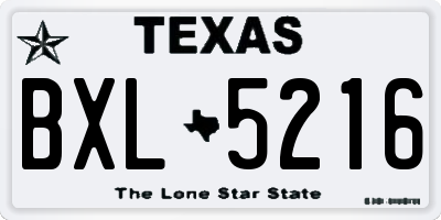 TX license plate BXL5216