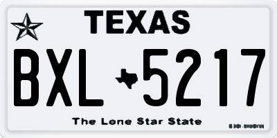 TX license plate BXL5217