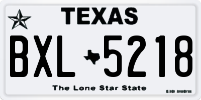 TX license plate BXL5218