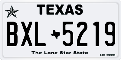 TX license plate BXL5219