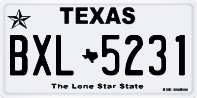TX license plate BXL5231