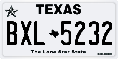TX license plate BXL5232