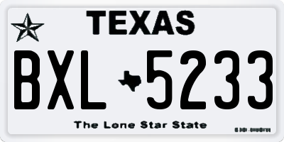 TX license plate BXL5233