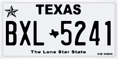 TX license plate BXL5241