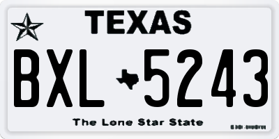 TX license plate BXL5243
