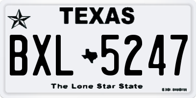 TX license plate BXL5247