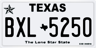 TX license plate BXL5250