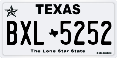 TX license plate BXL5252