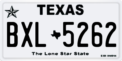 TX license plate BXL5262