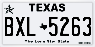 TX license plate BXL5263