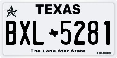 TX license plate BXL5281