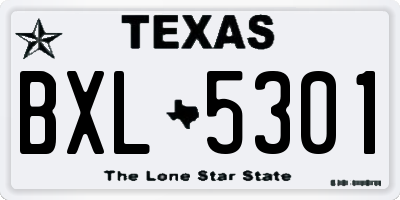 TX license plate BXL5301