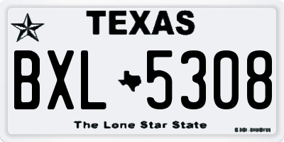 TX license plate BXL5308