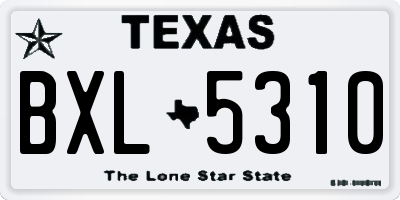 TX license plate BXL5310