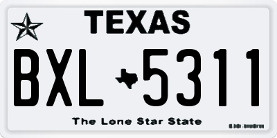 TX license plate BXL5311